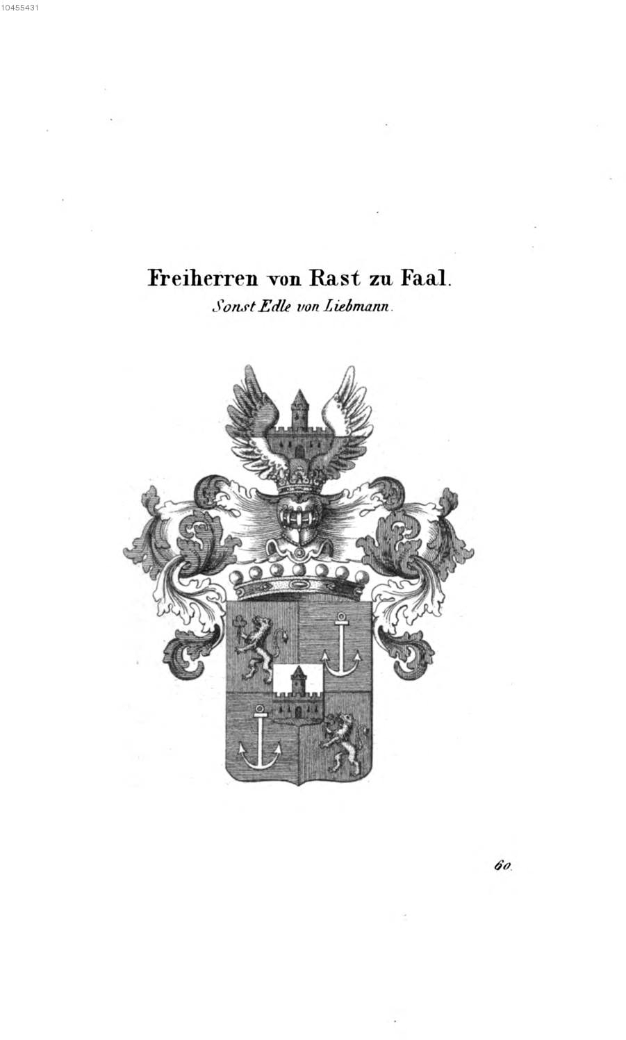 Rast zu Faal — Tyroff オーストリア君主国紋章集の原図