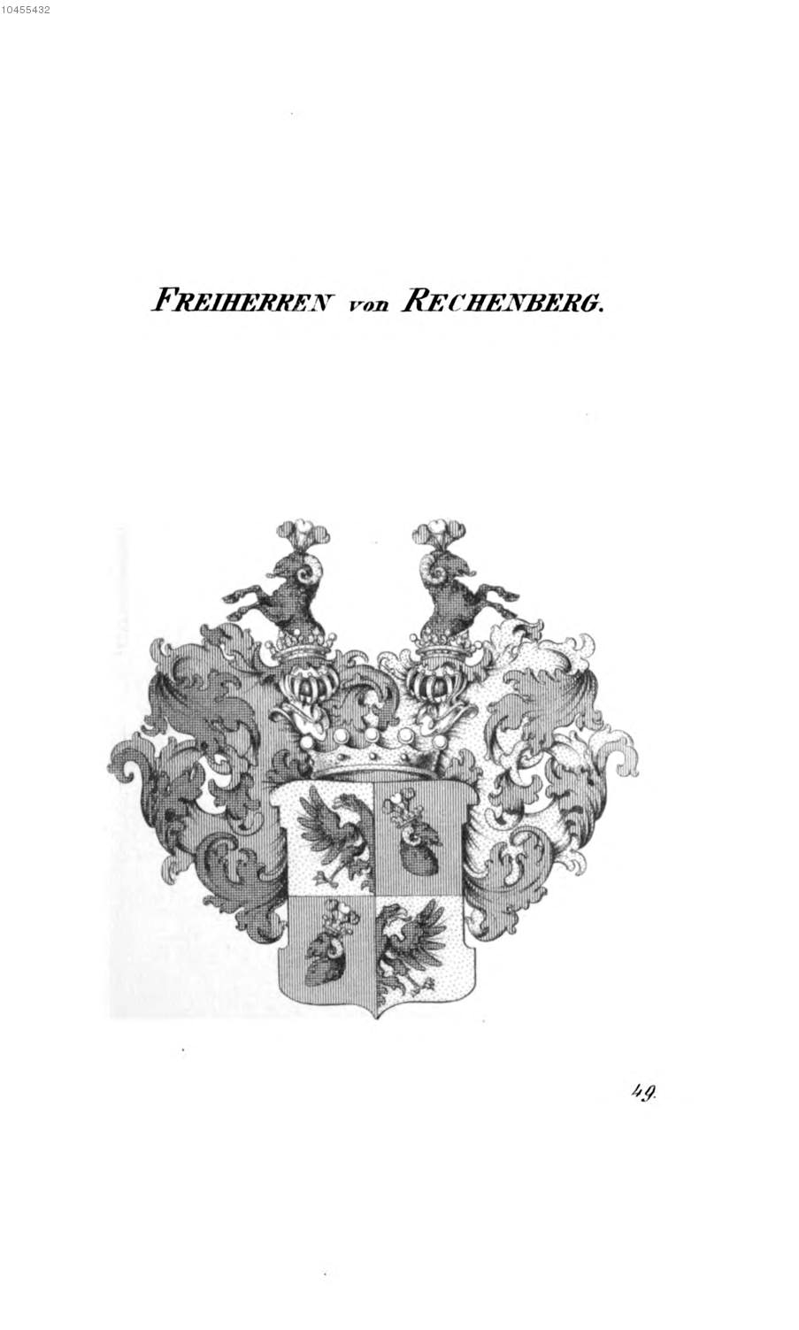 Rechenberg 4 — Tyroff オーストリア君主国紋章集の原図