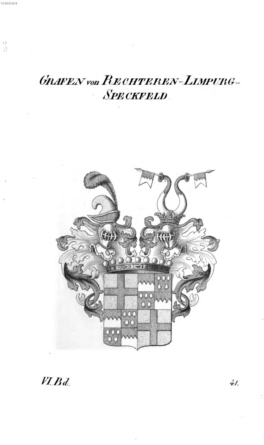 Rechteren Limpurg Speckfeld — Tyroff オーストリア君主国紋章集の原図