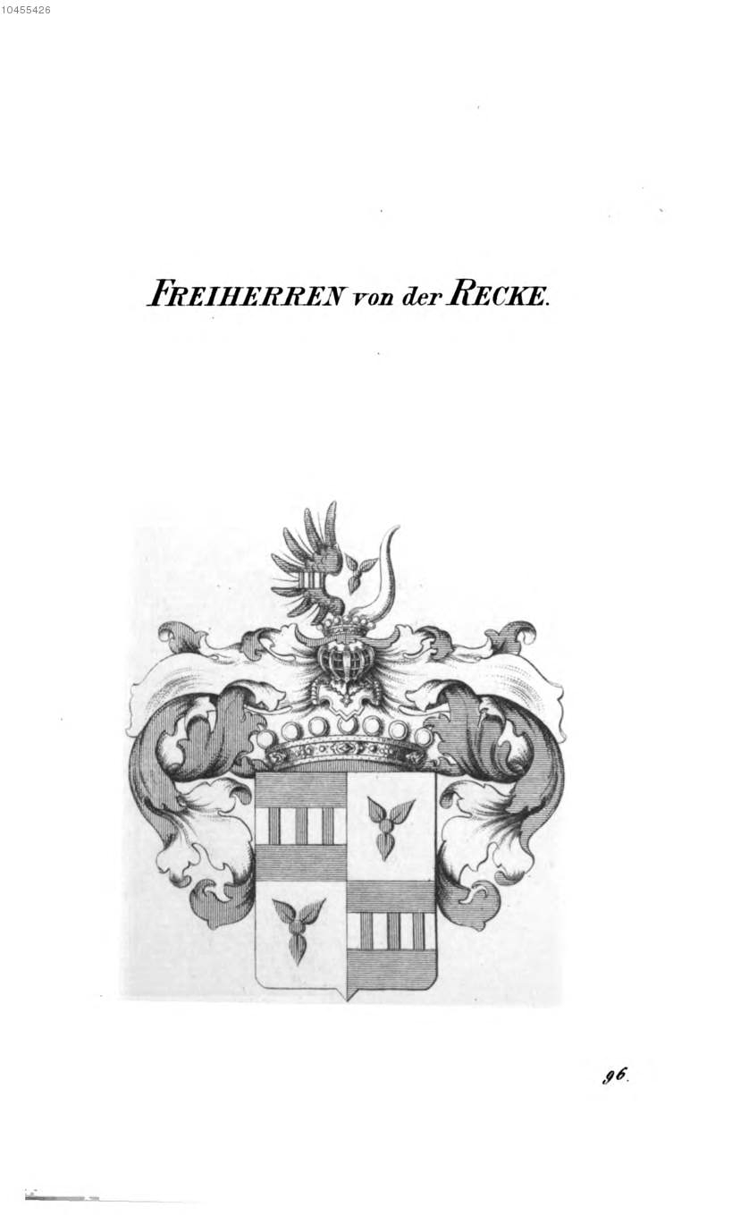 Recke von D Recke — Tyroff オーストリア君主国紋章集の原図