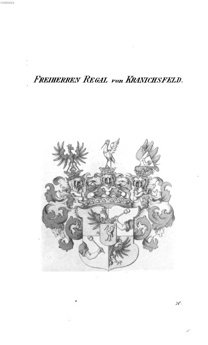 Regal von Kranichsfeld — Tyroff オーストリア君主国紋章集の原図
