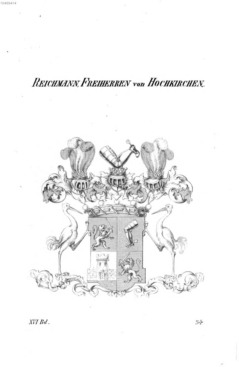 Reichmann von Hochkirchen — Tyroff オーストリア君主国紋章集の原図