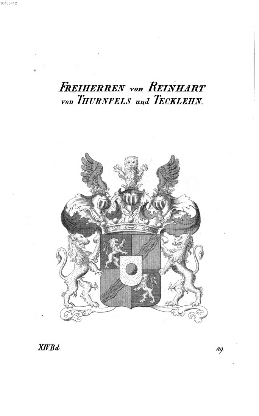 Reinhart von Thurnfels und Tecklehn — Tyroff オーストリア君主国紋章集の原図