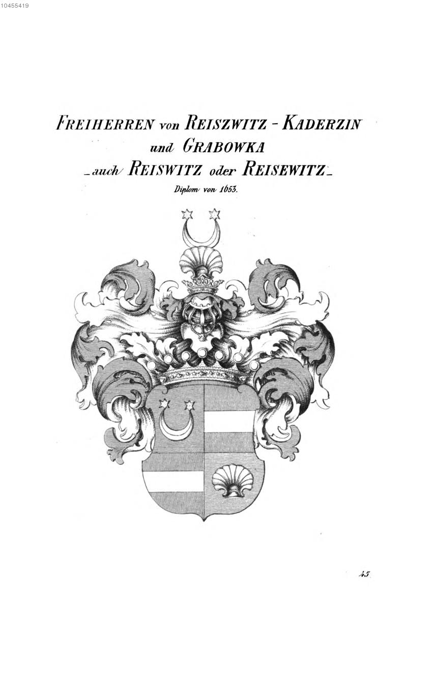 Reiszwitz Kaderzin und Grabowka — Tyroff オーストリア君主国紋章集の原図