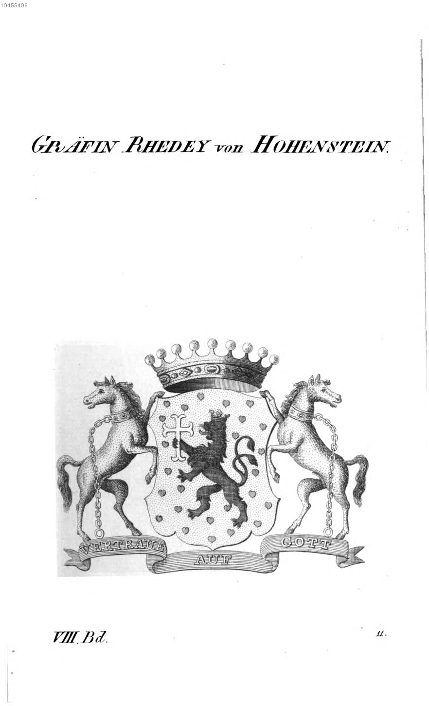 Rhedey von Hohenstein — Tyroff オーストリア君主国紋章集の原図