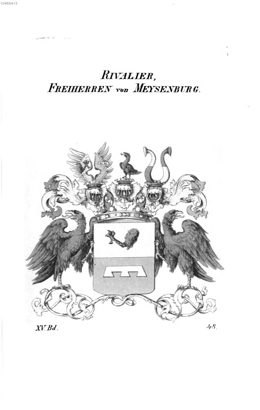 Rivalier von Meysenburg — Tyroff オーストリア君主国紋章集の原図