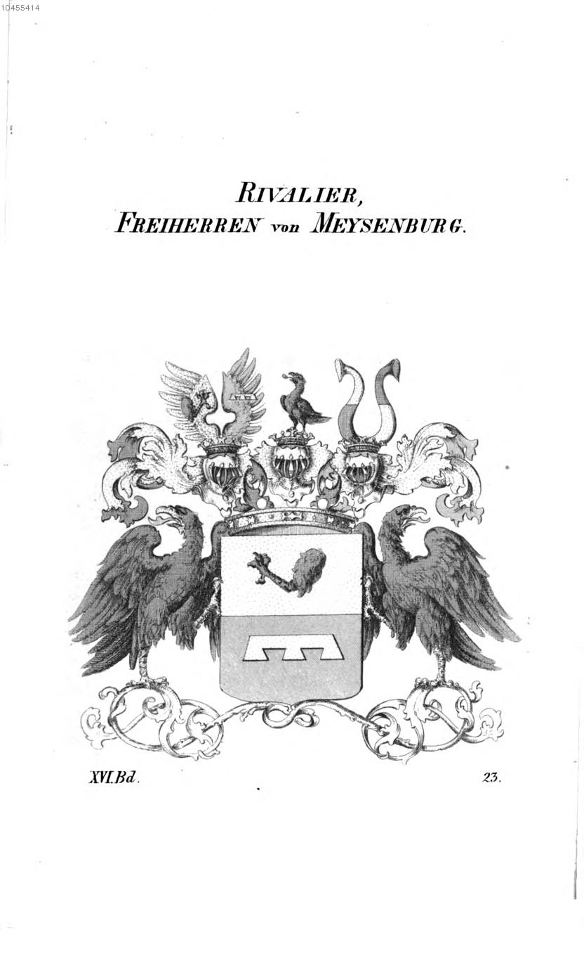 Rivalier von Meysenburg 2 — Tyroff オーストリア君主国紋章集の原図