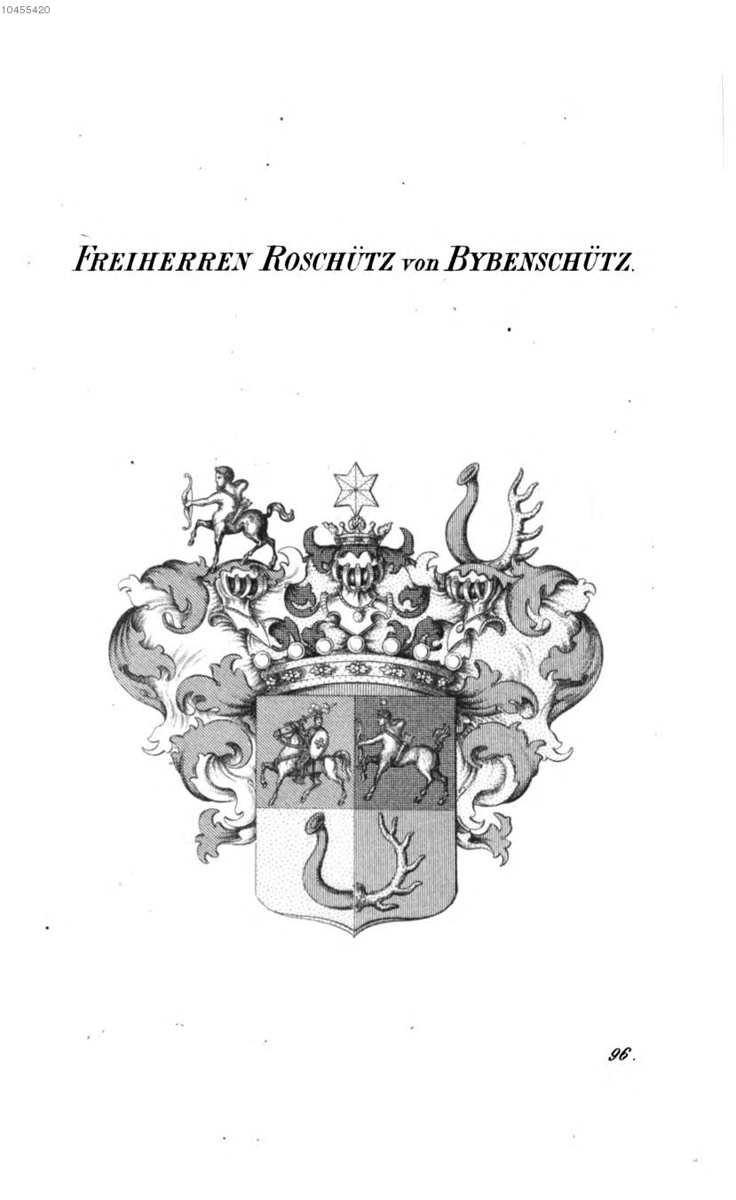 Roschütz von Bybenschütz — Tyroff オーストリア君主国紋章集の原図