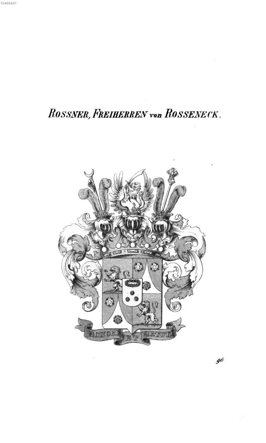 Rossner von Rosseneck 2 — Tyroff オーストリア君主国紋章集の原図