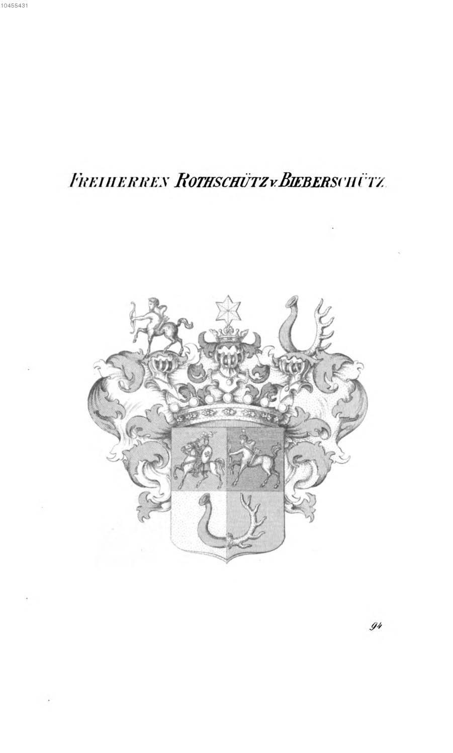 Rothschütz von Bieberschütz — Tyroff オーストリア君主国紋章集の原図