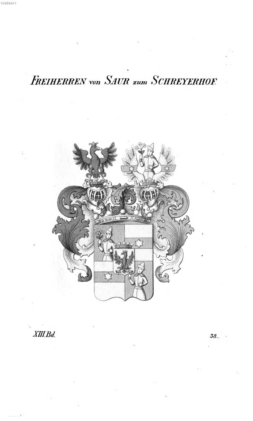 Saur Zum Schreyerhof — Tyroff オーストリア君主国紋章集の原図