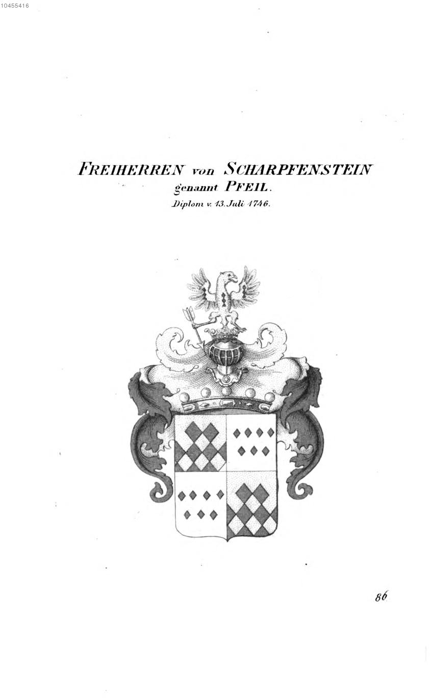 Scharpfenstein Gen Pfeil — Tyroff オーストリア君主国紋章集の原図