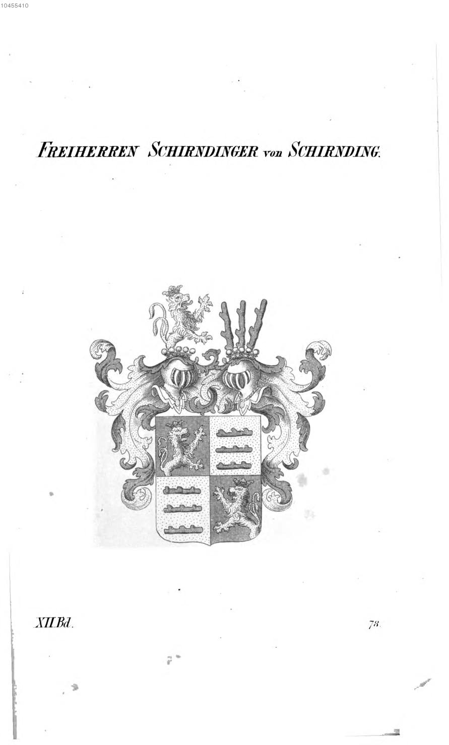 Schirndinger von Schirnding — Tyroff オーストリア君主国紋章集の原図
