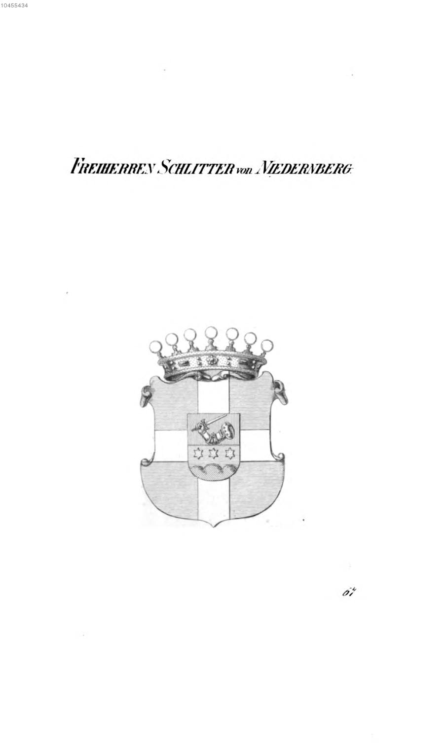 Schlitter von Niedernberg — Tyroff オーストリア君主国紋章集の原図