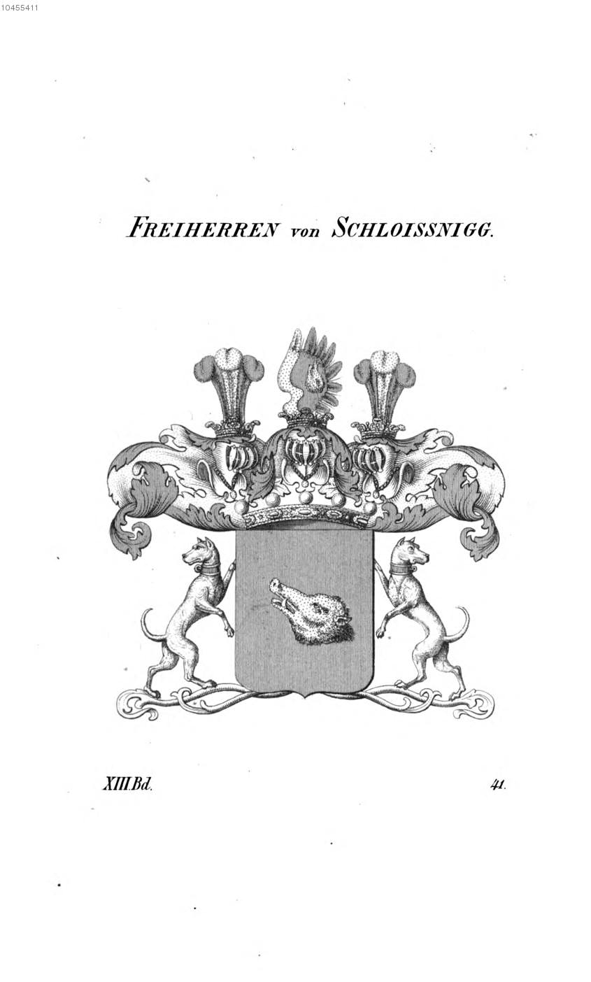 Schloissnigg — Tyroff オーストリア君主国紋章集の原図