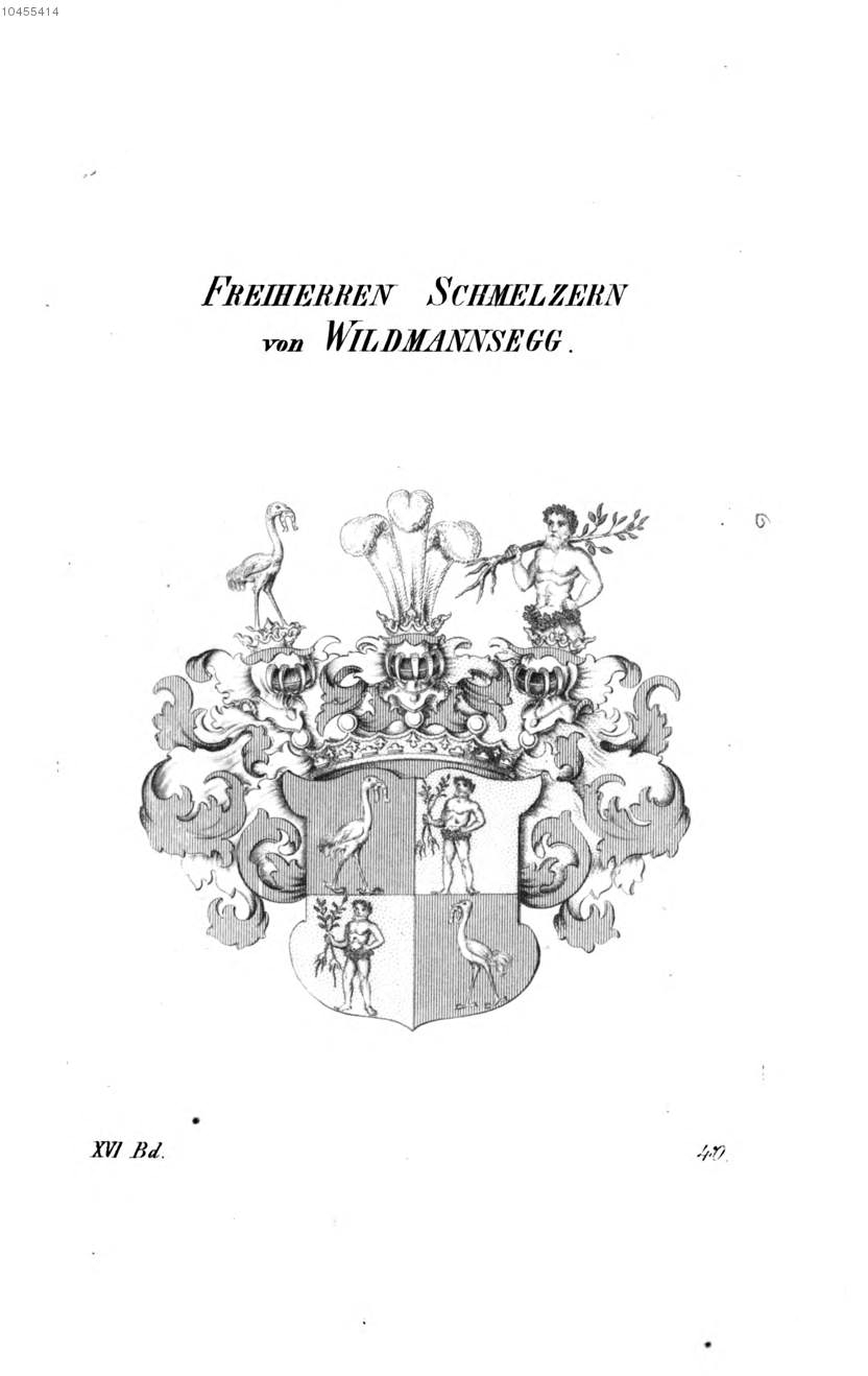 Schmelzern von Wildmannsegg — Tyroff オーストリア君主国紋章集の原図