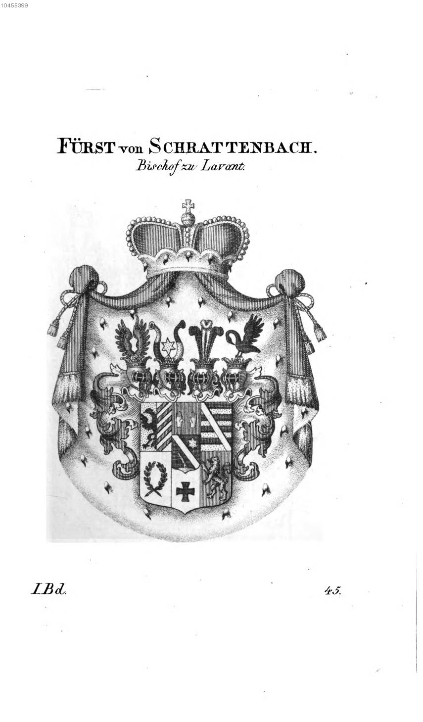 Schrattenbach Bischof Lavant — Tyroff オーストリア君主国紋章集の原図
