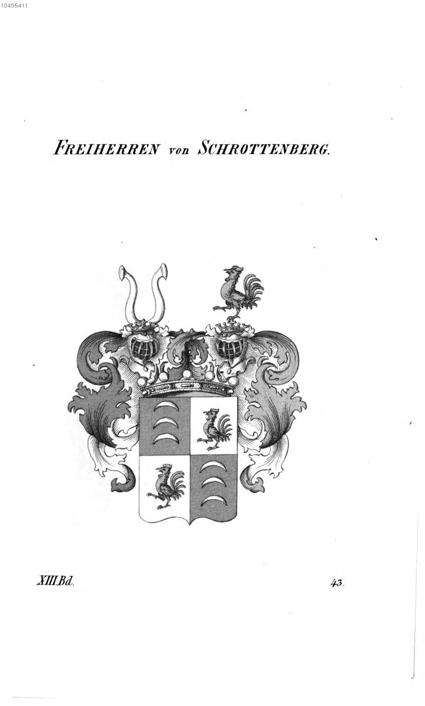 Schrottenberg — Tyroff オーストリア君主国紋章集の原図