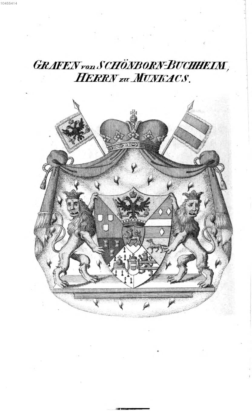 Schönborn Buchheim Herr zu Munkacs — Tyroff オーストリア君主国紋章集の原図