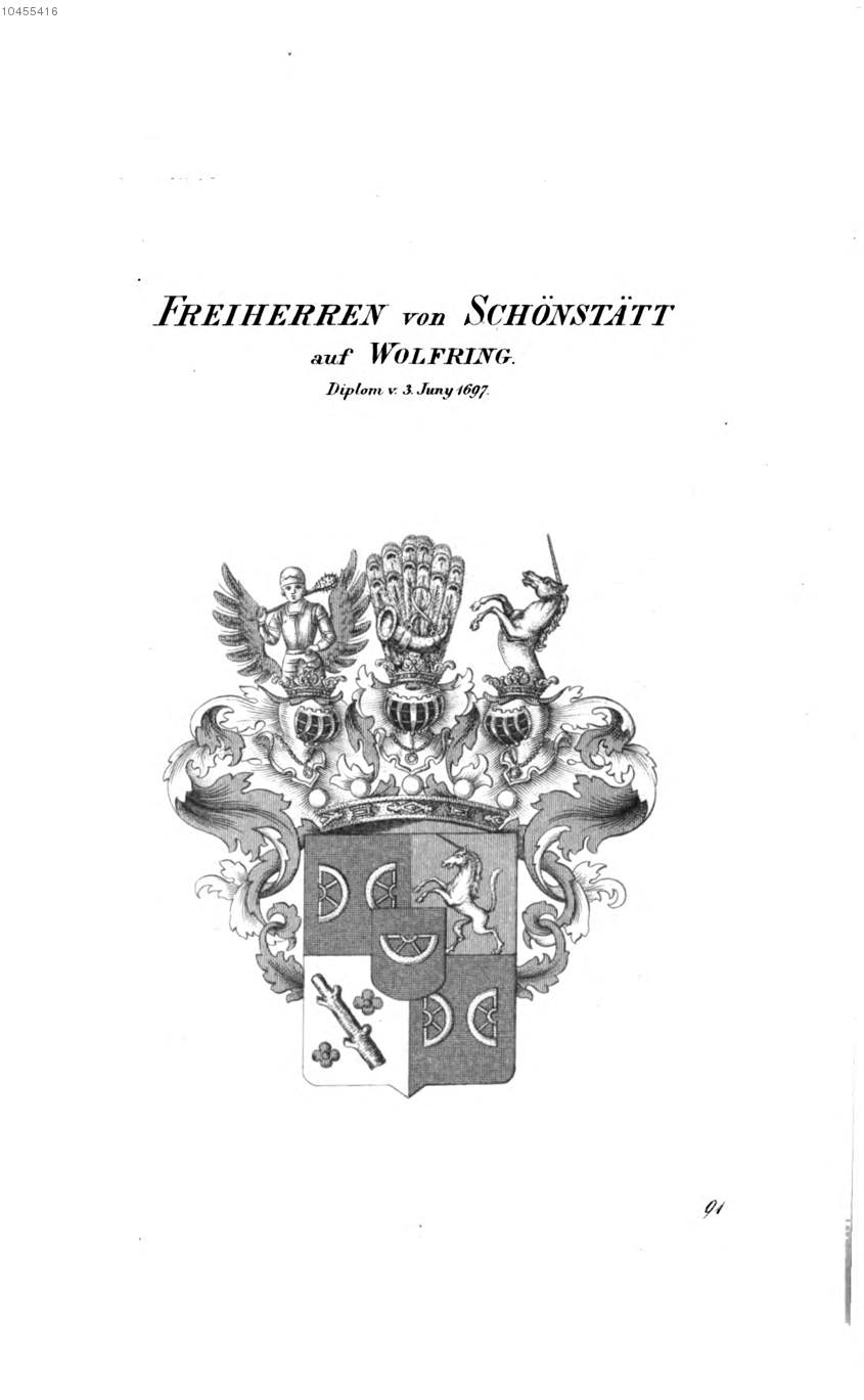 Schönstätt Auf Wolfring — Tyroff オーストリア君主国紋章集の原図