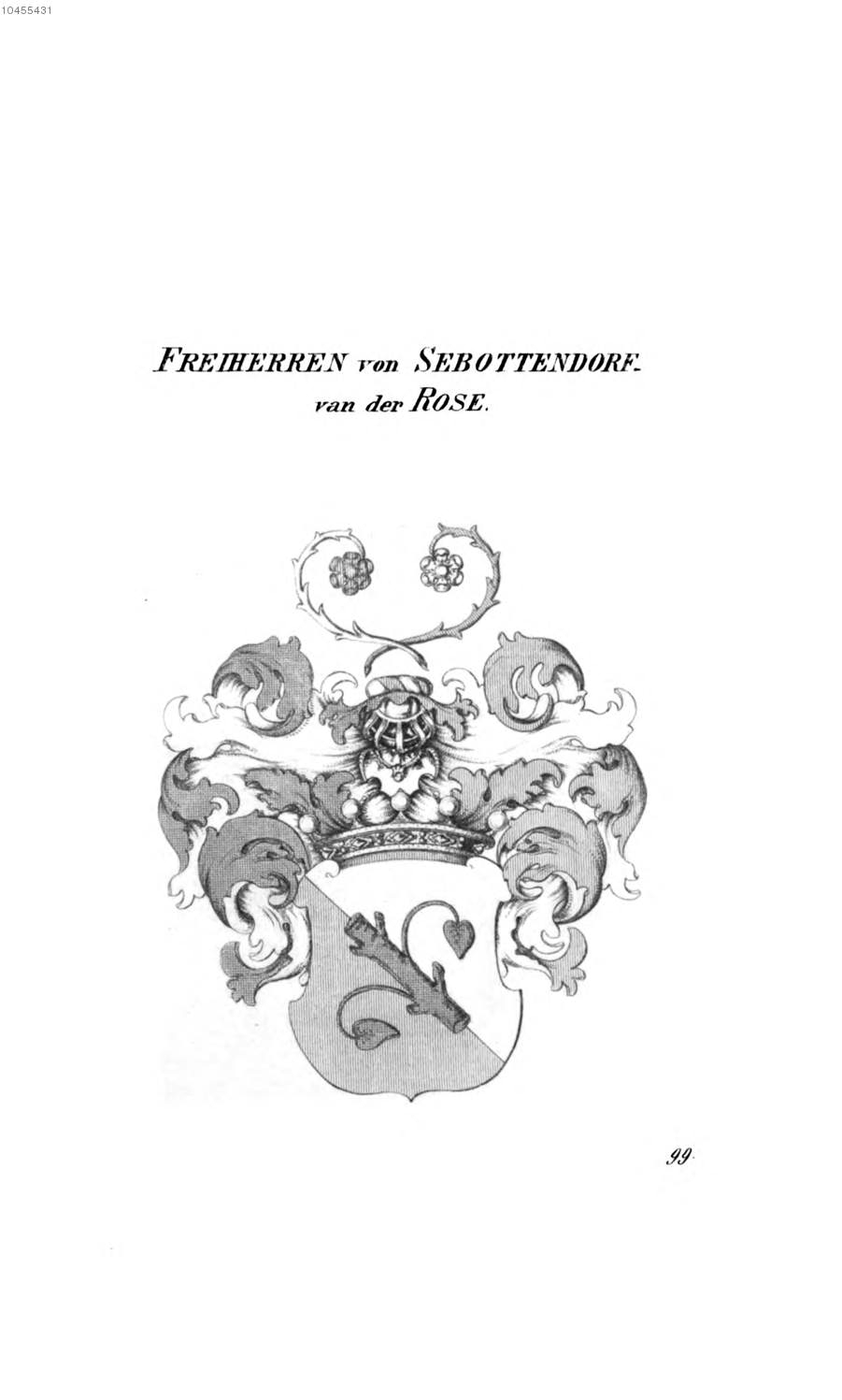 Sebottendorf van der Rose — Tyroff オーストリア君主国紋章集の原図
