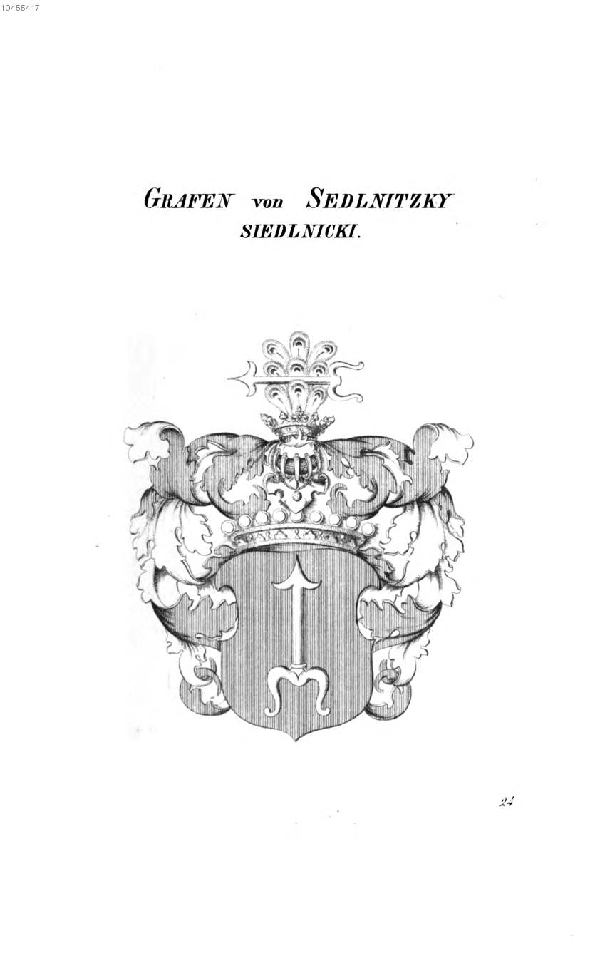 Sedlnitzky Siedlnicki — Tyroff オーストリア君主国紋章集の原図