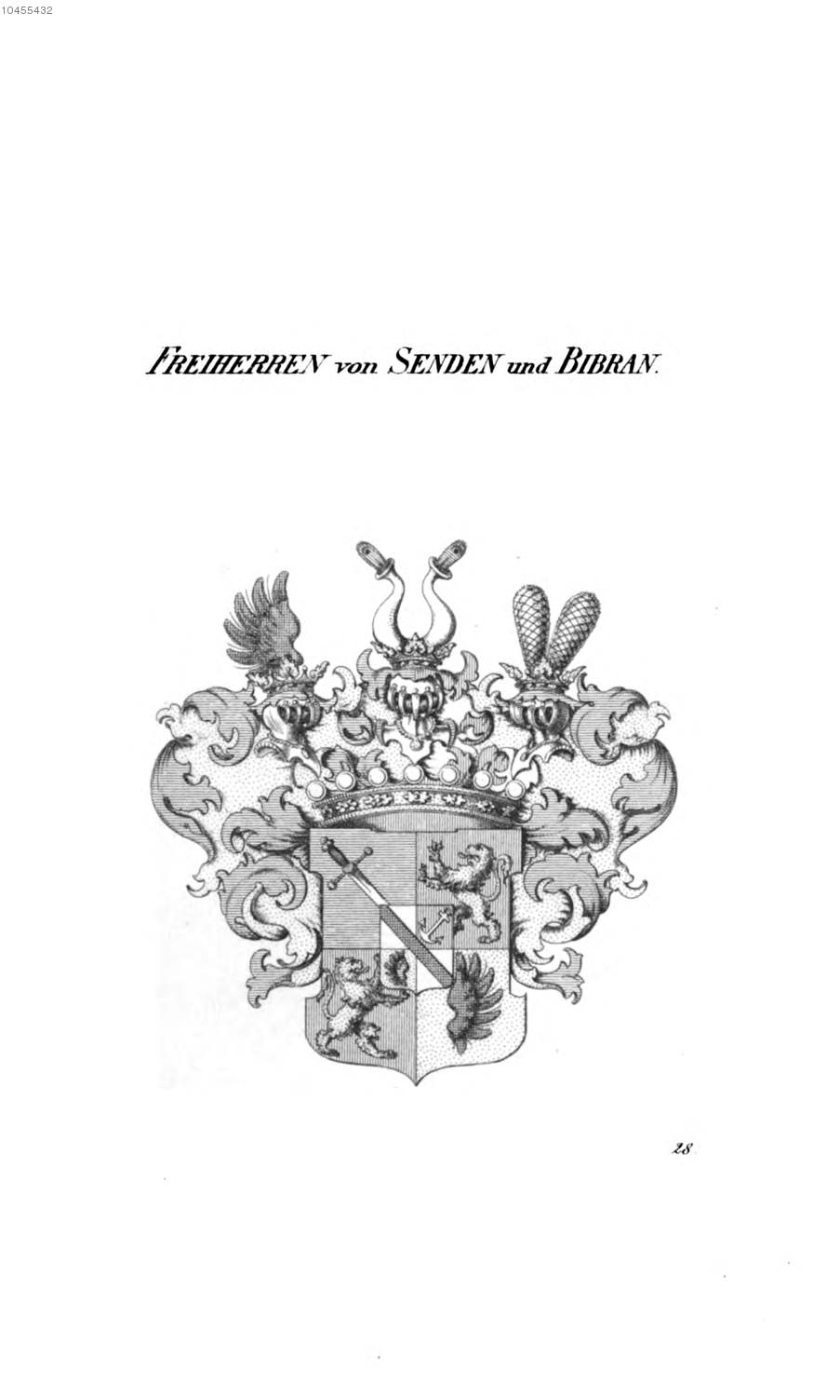 Senden und Bibran — Tyroff オーストリア君主国紋章集の原図