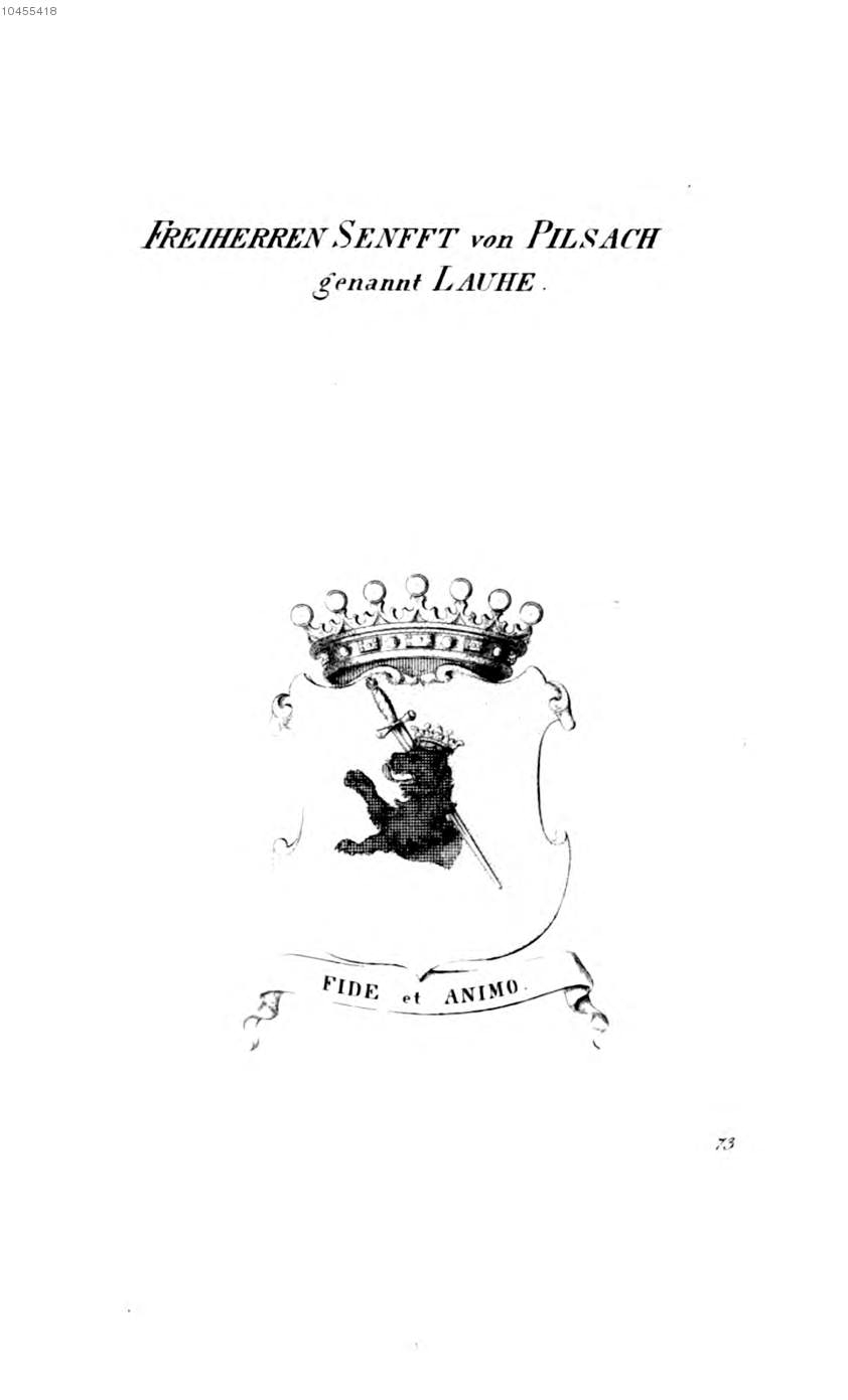 Senfft von Pilsach Gen Lauhe 2 — Tyroff オーストリア君主国紋章集の原図