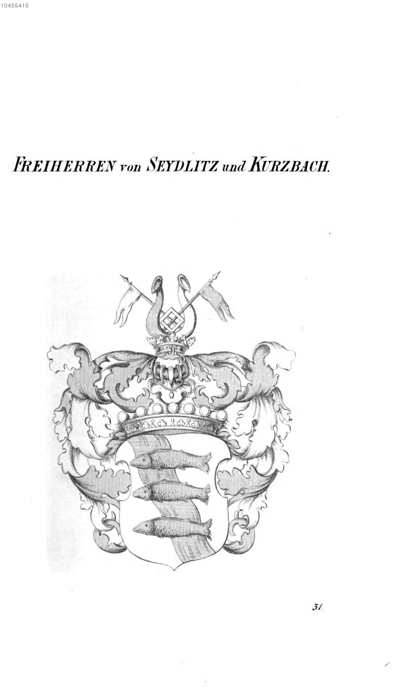 Seydlitz und Kurzbach — Tyroff オーストリア君主国紋章集の原図