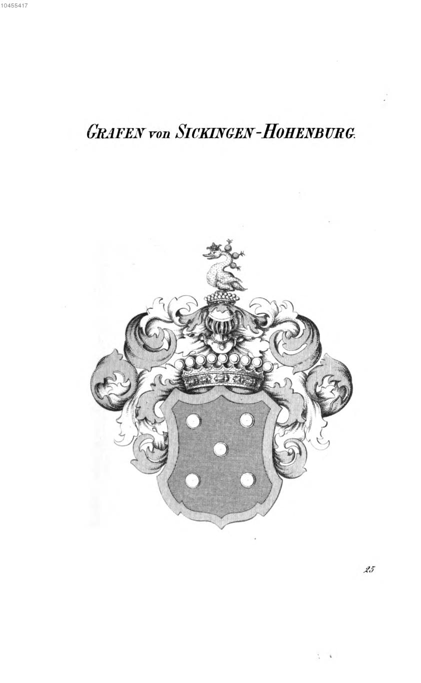 Sickingen Hohenburg — Tyroff オーストリア君主国紋章集の原図