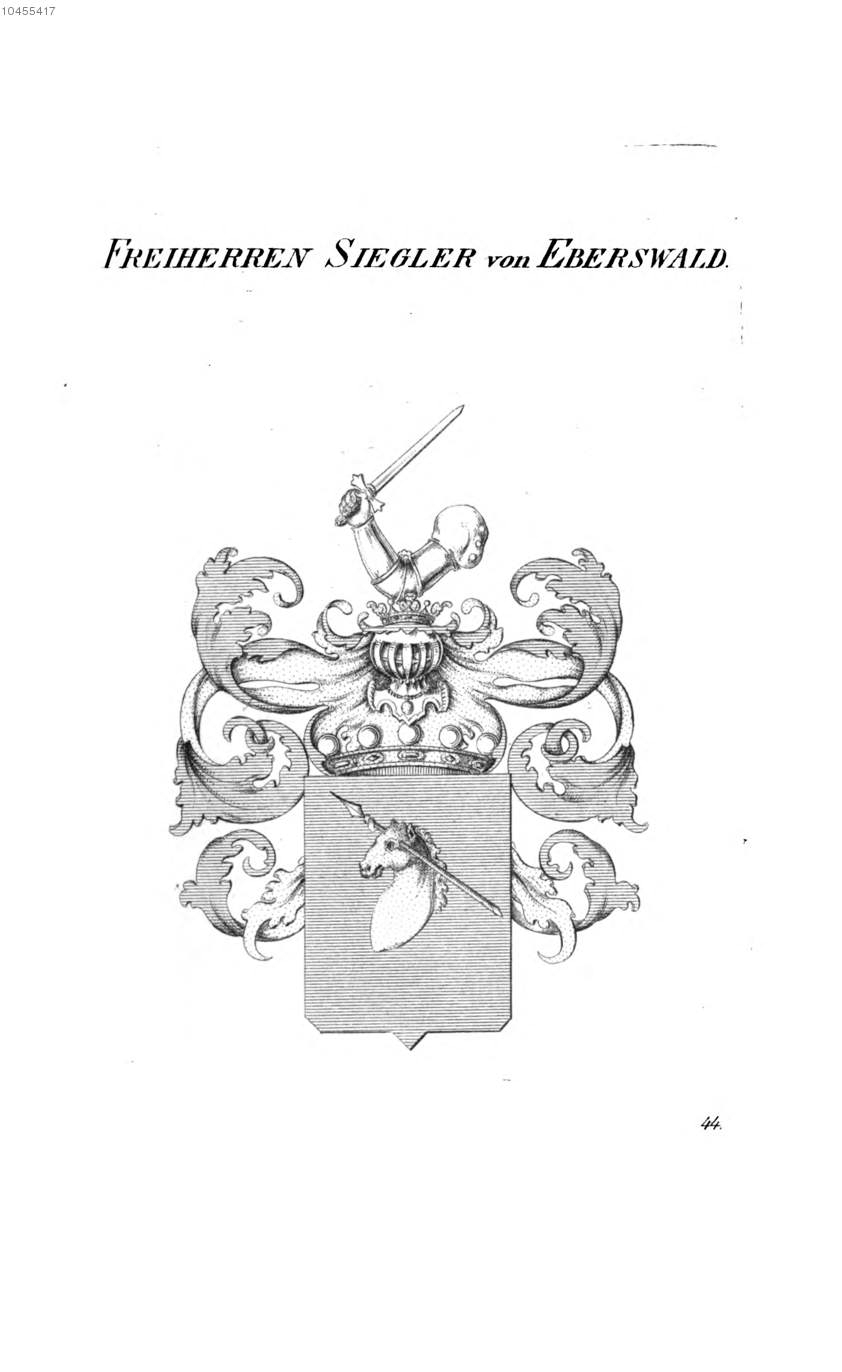 Siegler von Eberswald — Tyroff オーストリア君主国紋章集の原図