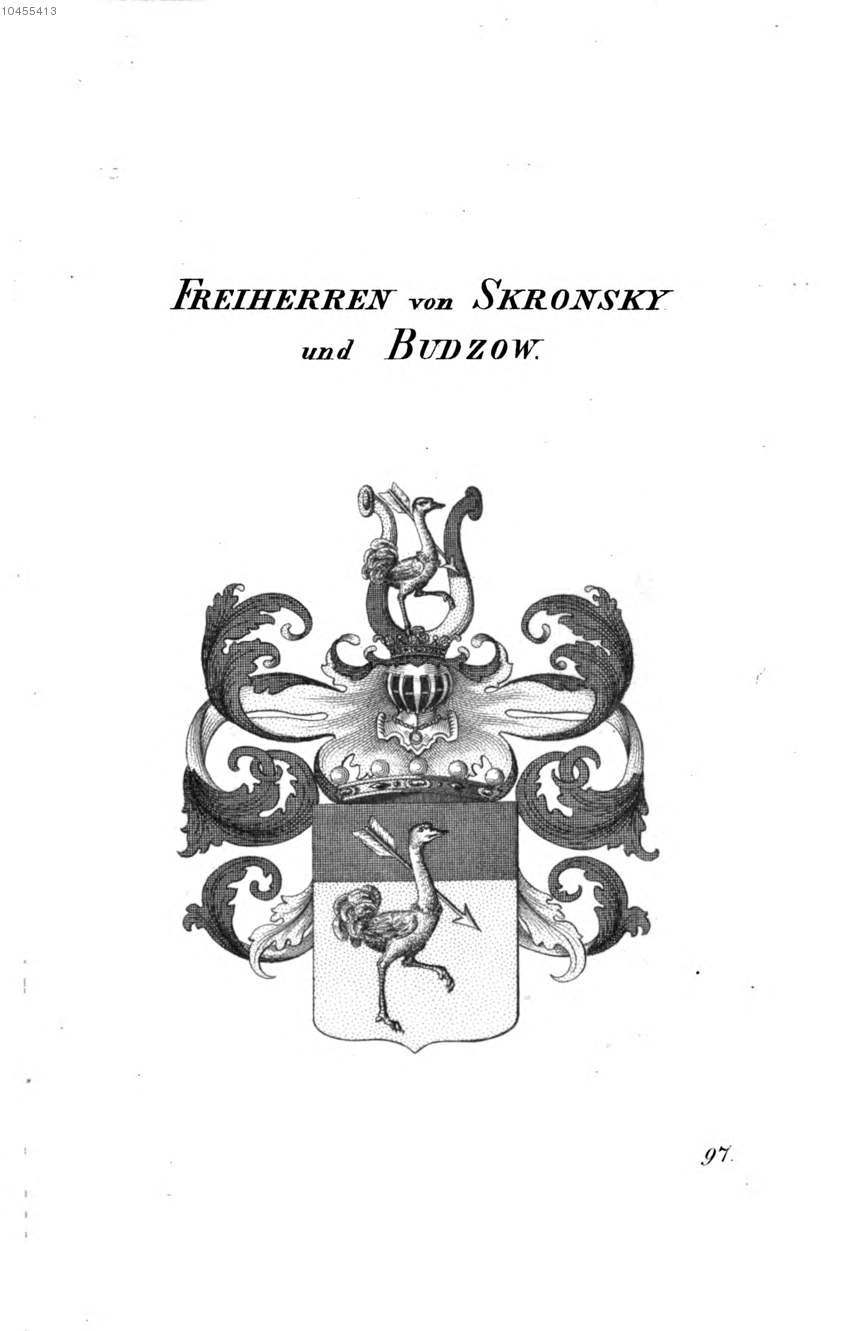 Skronsky und Budzow — Tyroff オーストリア君主国紋章集の原図