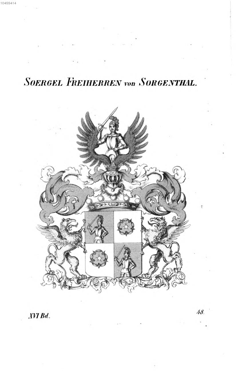 Soergel Sörgel von Sorgenthal — Tyroff オーストリア君主国紋章集の原図
