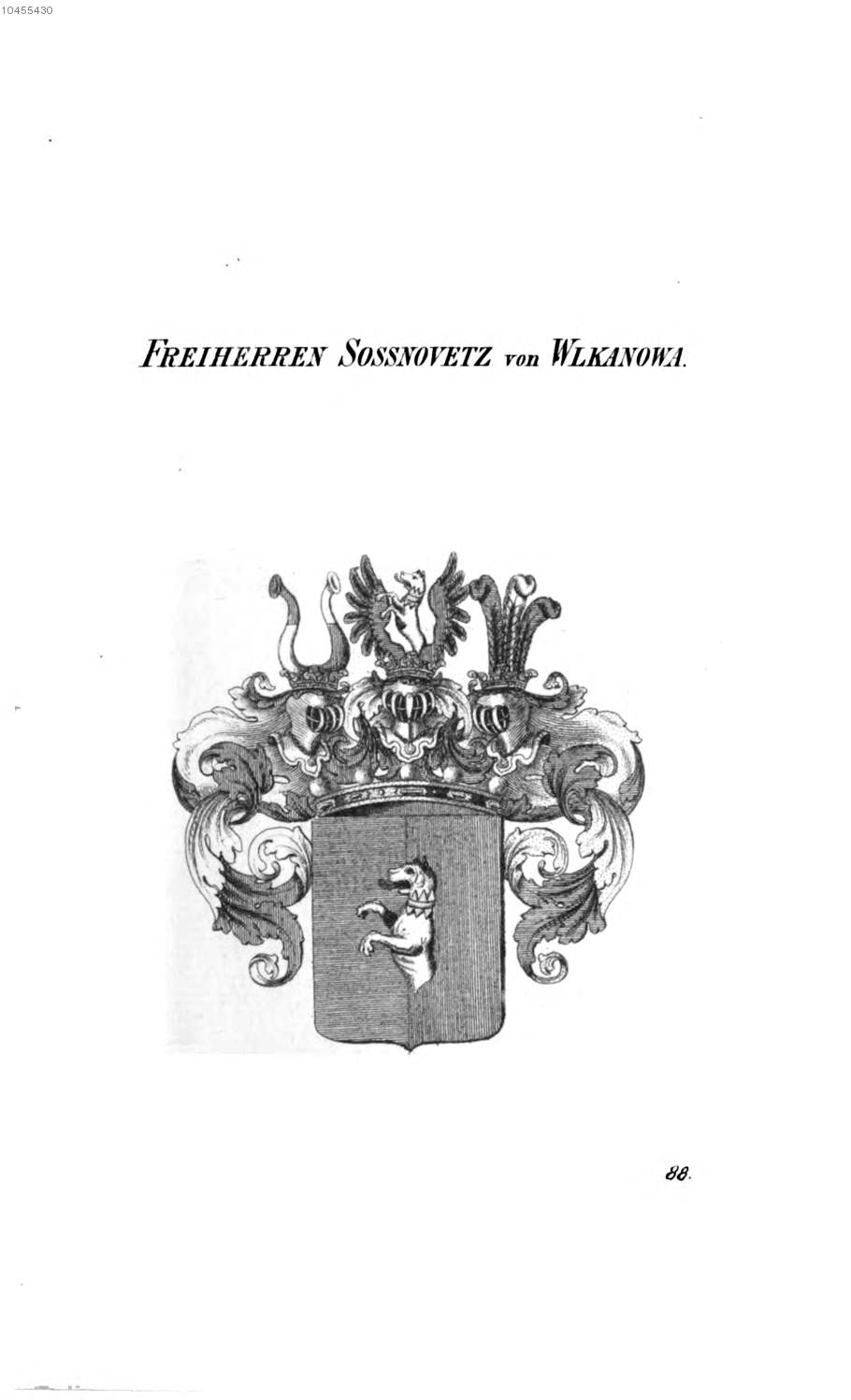 Sossnovetz von Wlkanowa 2 — Tyroff オーストリア君主国紋章集の原図