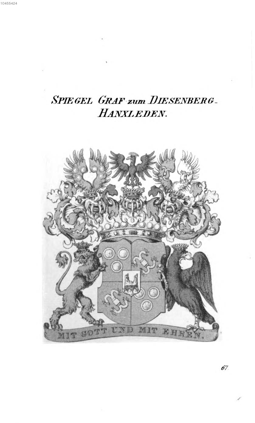 Spiegel Zum Diesenberg Hanxleden 1 — Tyroff オーストリア君主国紋章集の原図