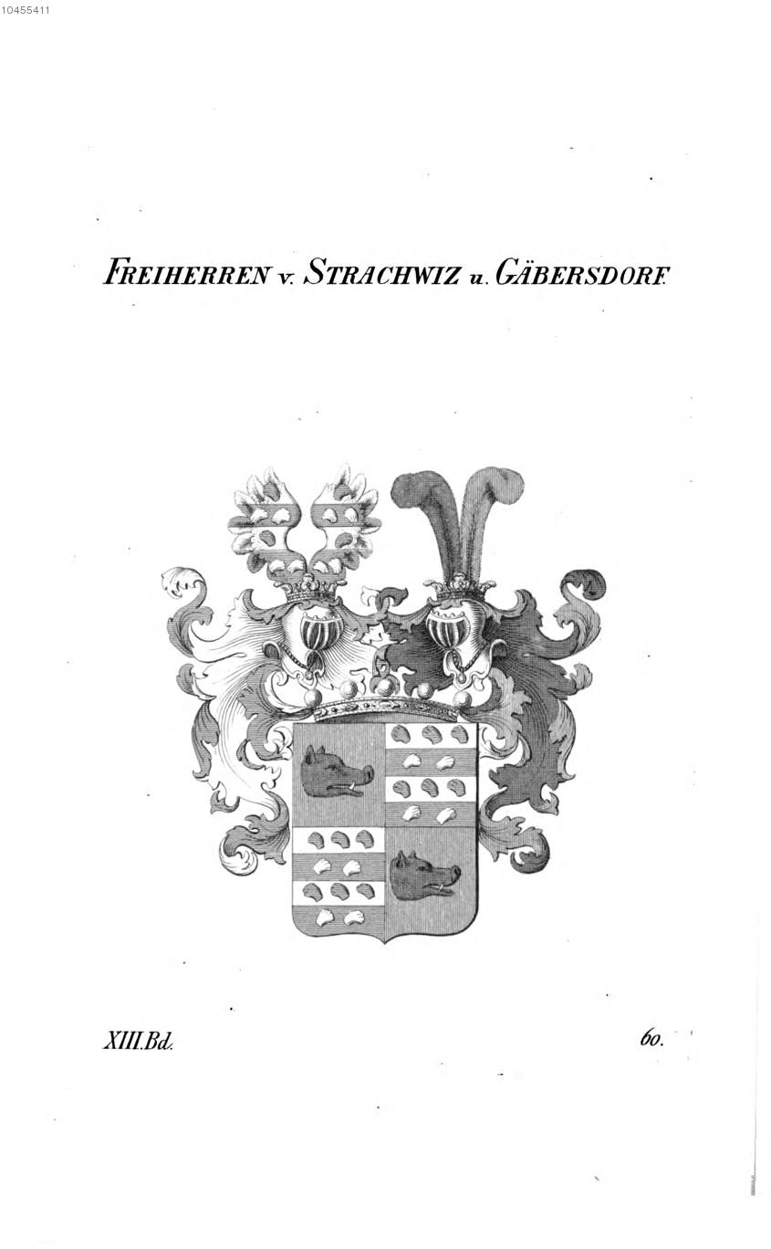 Strachwiz und Gäbersdorf — Tyroff オーストリア君主国紋章集の原図