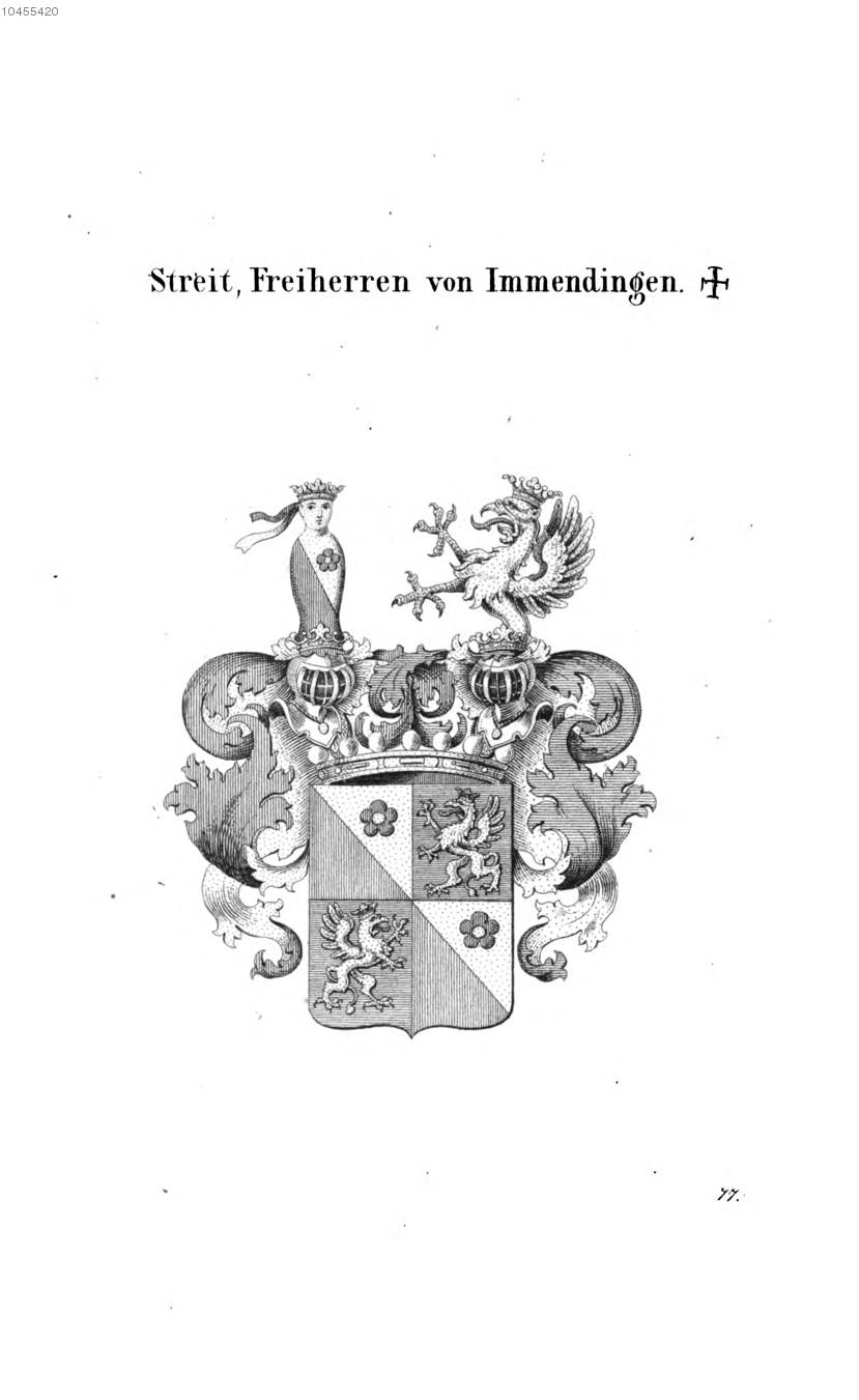 Streit von Immendingen — Tyroff オーストリア君主国紋章集の原図