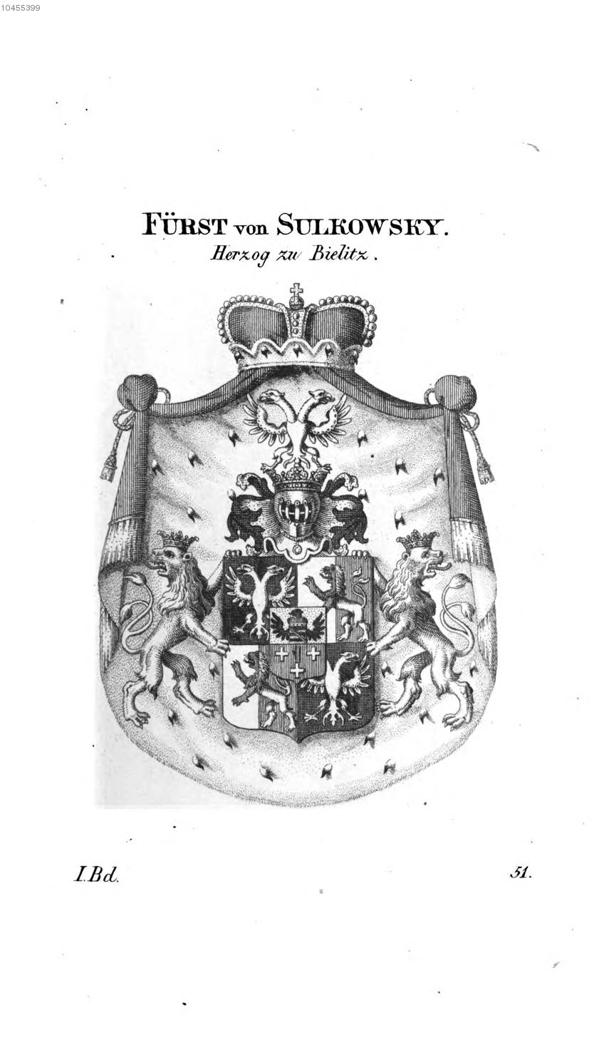 Sulkowsky Herzog Bielitz — Tyroff オーストリア君主国紋章集の原図