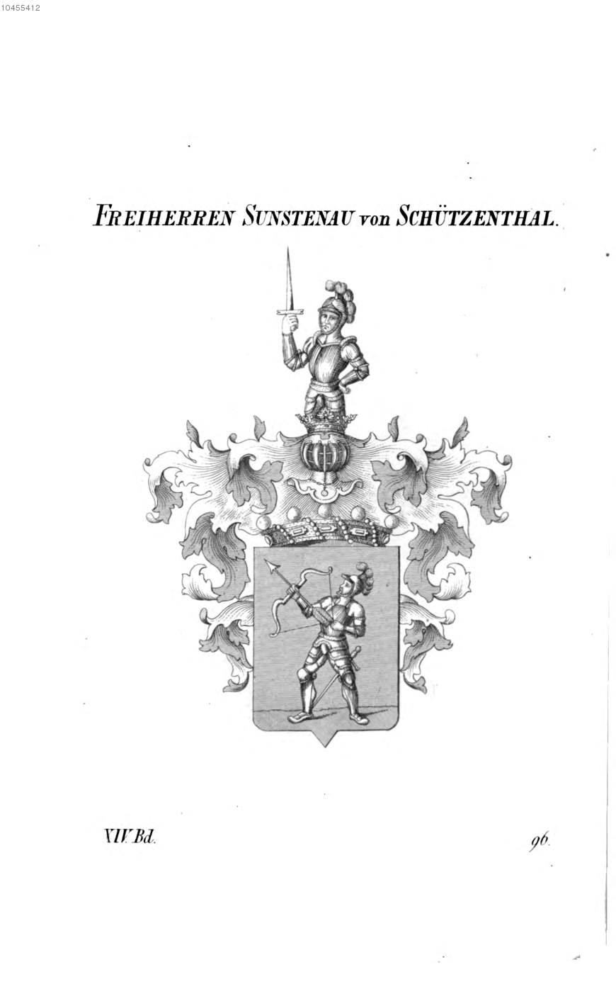 Sunstenau von Schützenthal — Tyroff オーストリア君主国紋章集の原図