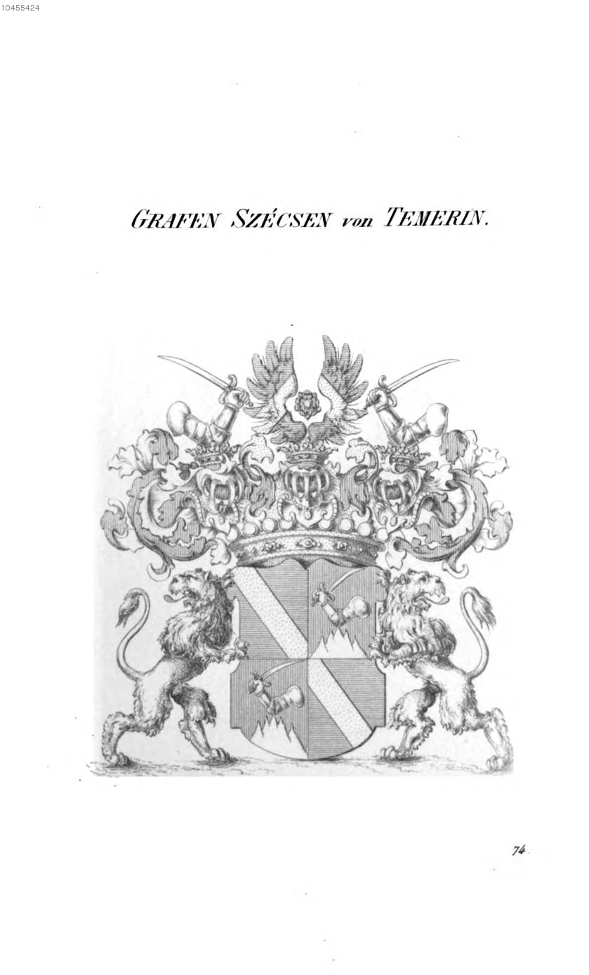 Szecsen von Temerin — Tyroff オーストリア君主国紋章集の原図