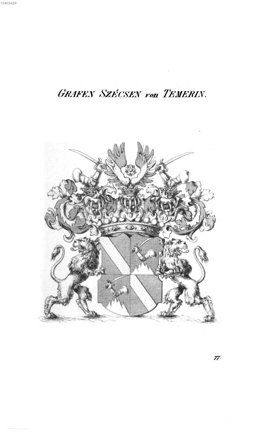Szecsen von Temerin 2 — Tyroff オーストリア君主国紋章集の原図