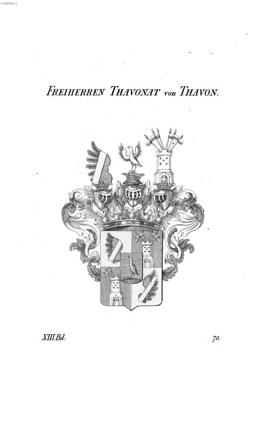 Thavonat von Thavon — Tyroff オーストリア君主国紋章集の原図
