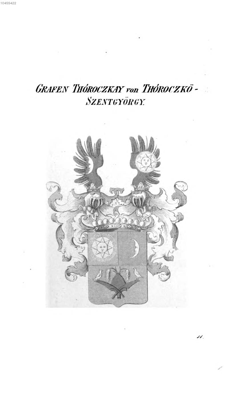 Thoroczkay von Thoroczkö Szentgyörgy — Tyroff オーストリア君主国紋章集の原図