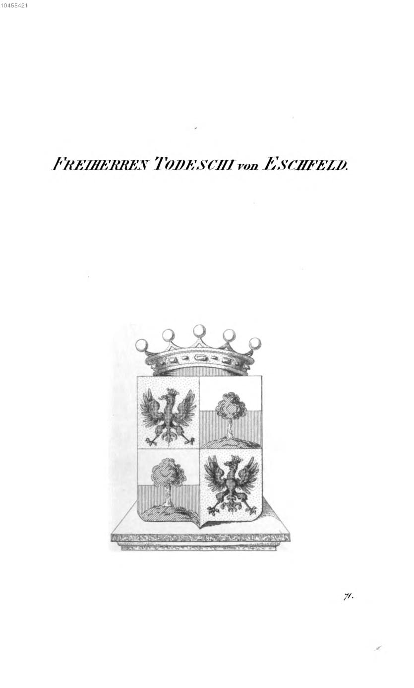 Todeschi von Eschfeld 2 — Tyroff オーストリア君主国紋章集の原図