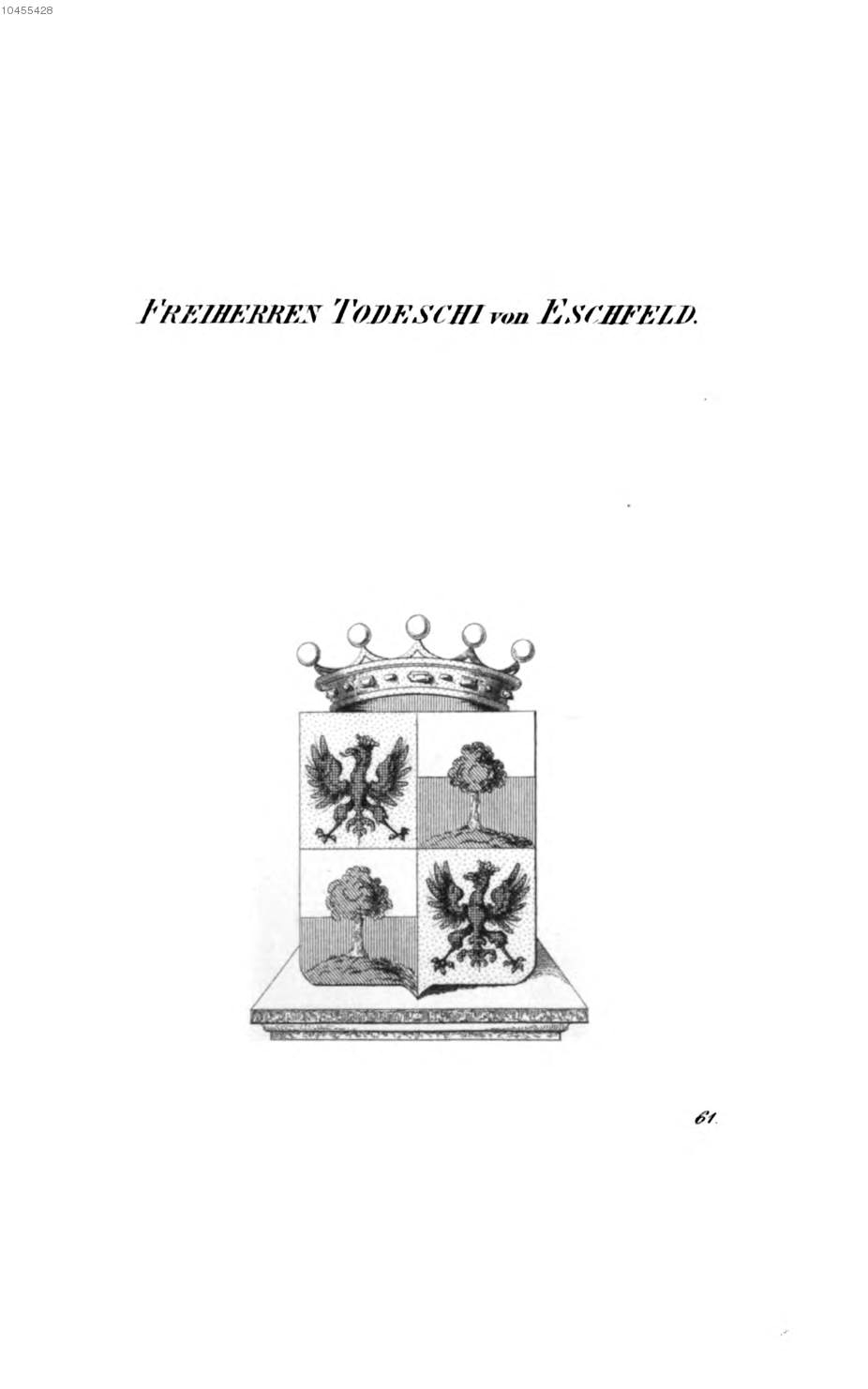 Todeschi von Eschfeld 4 — Tyroff オーストリア君主国紋章集の原図