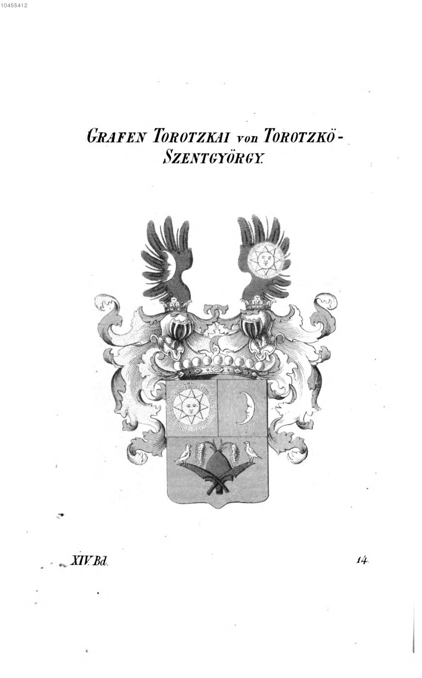 Torotzkai von Torotzkö Szentgyörgy — Tyroff オーストリア君主国紋章集の原図