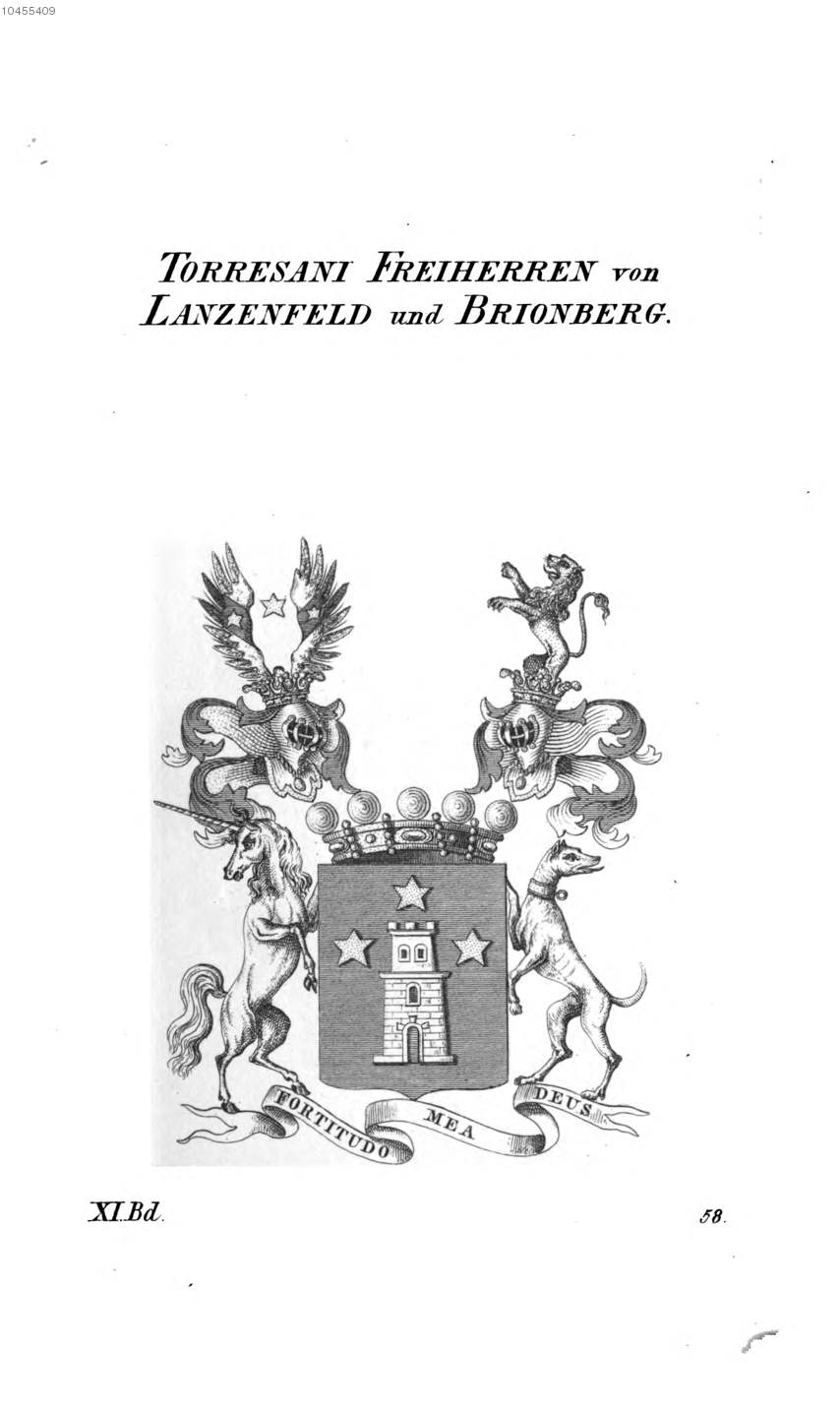 Torresani Frhr von Lanzenfeld und Brionberg — Tyroff オーストリア君主国紋章集の原図