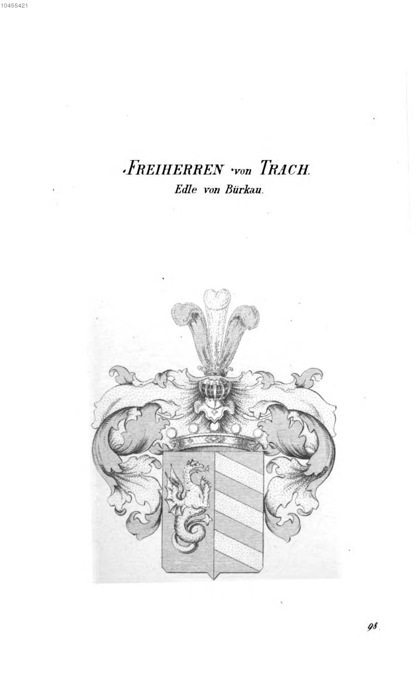 Trach von Bürkau — Tyroff オーストリア君主国紋章集の原図