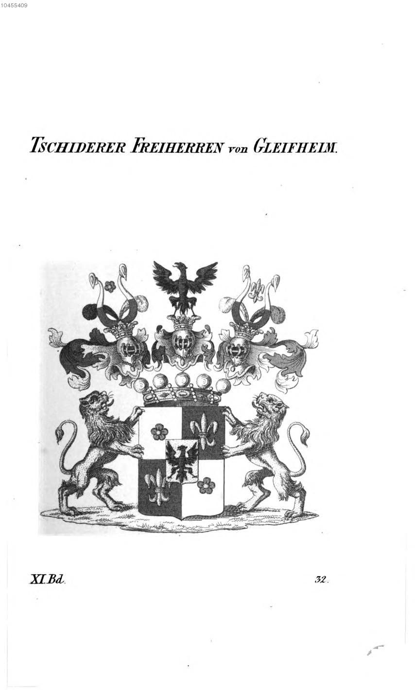 Tschiderer von Gleifheim — Tyroff オーストリア君主国紋章集の原図