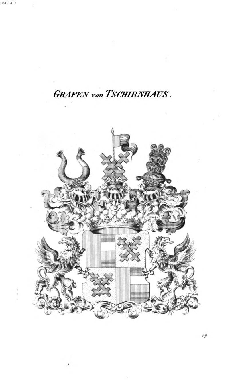 Tschirnhaus 2 — Tyroff オーストリア君主国紋章集の原図